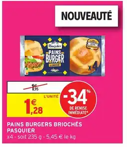 Intermarché Hyper PASQUIER Pains burgers briochés offre