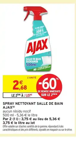 Intermarché Hyper AJAX Spray nettoyant salle de bain offre