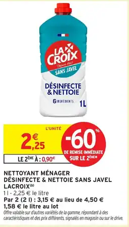 Intermarché Hyper LACROIX Nettoyant ménager désinfecte & nettoie sans javel offre