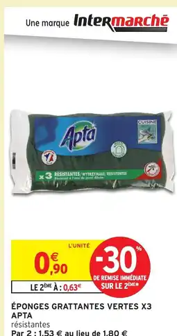 Intermarché Hyper APTA Éponges grattantes vertes x3 offre