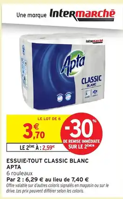 Intermarché Hyper APTA Essuie-tout classic blanc offre