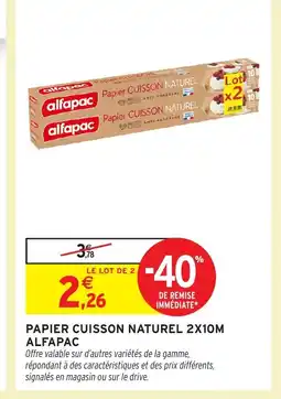 Intermarché Hyper ALFAPAC Papier cuisson naturel 2x10m offre