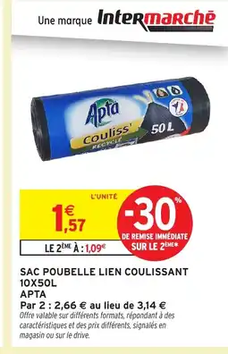 Intermarché Hyper APTA Sac poubelle lien coulissant offre