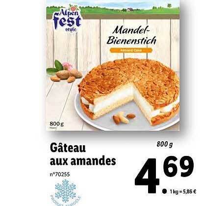 Promo Gateau Aux Amandes Alpen Fest Style 800g Chez Lidl