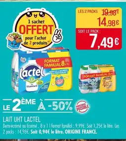 Match Lactel Lait uht offre