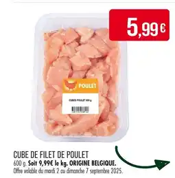 Match Cube de filet de poulet offre
