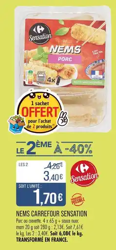 Match CARREFOUR SENSATION Nems offre