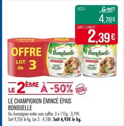 Match Bonduelle Le Champignon émincé épais offre