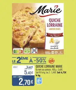 Match MARIE Quiche lorraine marie offre