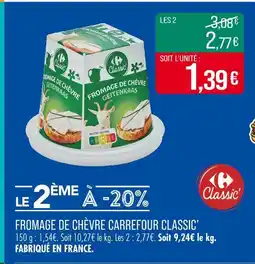 Match CARREFOUR CLASSIC’ Fromage de chèvre offre
