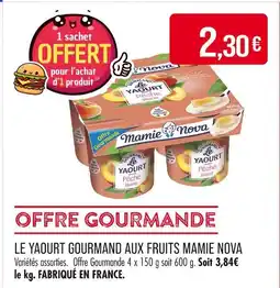 Match Mamie Nova Le yaourt gourmand aux fruits offre