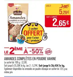 Match Vahiné Amandes complètes en poudre offre
