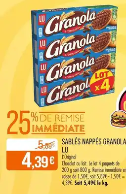 Match LU Sablés nappés Granola offre