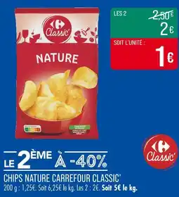 Match Carrefour Classic' Chips nature offre