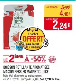 Match MAISON PERRIER Boisson pétillante aromatisée magnetic juice offre