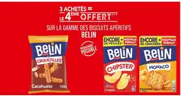 Match Belin 3 achetés = le 4ème offert sur la gamme des biscuits apéritifs BELIN offre