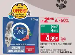 Match PURINA ONE CROQUETTES POUR CHAT STÉRILISÉ offre