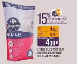 Match CARREFOUR COMPANINO Litière silice pour chat offre