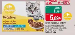 Match CARREFOUR COMPANINO Pâtée pour chat Vitalive offre