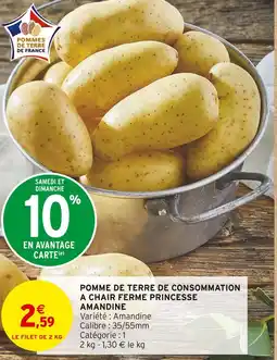 Intermarché Pomme de terre de consommation à chair ferme Princesse Amandine offre