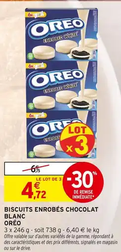 Intermarché OREO Biscuits enrobés chocolat blanc offre