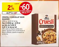 Intermarché QUAKER Cruesli Chocolat Noir offre