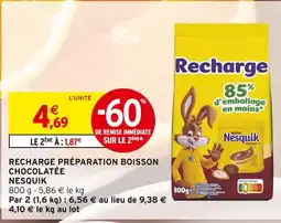Intermarché Nesquik Recharge préparation boisson chocolatée offre