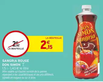 Intermarché DON SIMON Sangria rouge offre