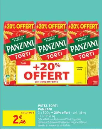 Intermarché PANZANI Pâtes torti offre