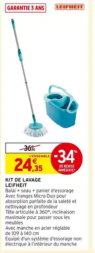 Intermarché LEIFHEIT KIT DE LAVAGE offre