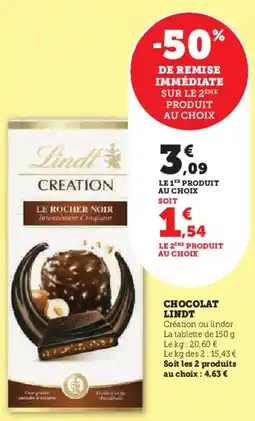 Super U Chocolat lindt offre