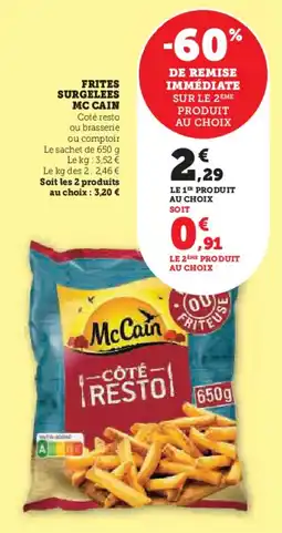 Super U Frites surgelees mc cain offre