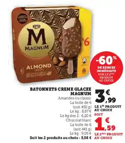 Super U Batonnets creme glacee magnum offre