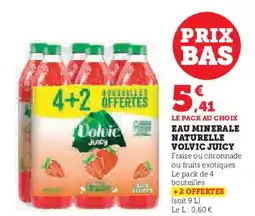 Super U Eau minerale naturelle volvic juicy offre