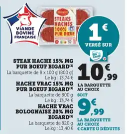 Super U Steak hache offre