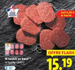 Lidl 16 hachés au bœuf offre
