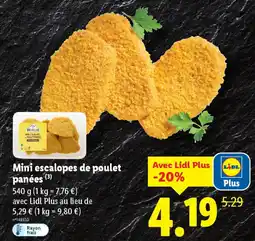 Lidl Mini escalopes de poulet panées offre