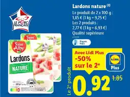 Lidl SAINT ALBY Lardons nature offre