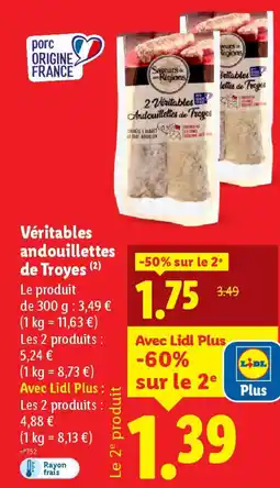 Lidl Véritables andouillettes de Troyes offre