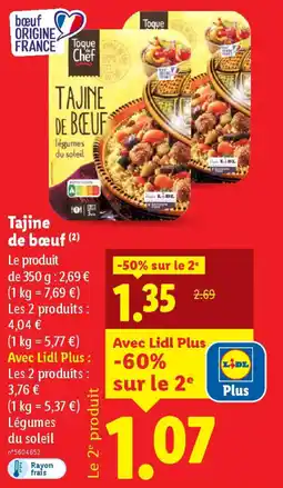 Lidl Tajine de bœuf offre