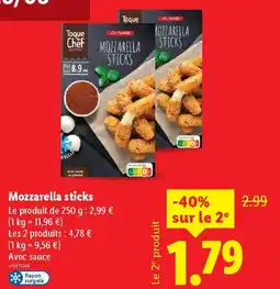 Lidl Mozzarella sticks offre
