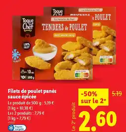 Lidl Filets de poulet panés sauce épicée offre