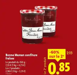 Lidl BONNE MAMAN confiture fraises offre