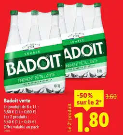 Lidl BADOIT verte offre