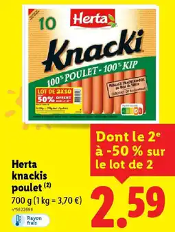 Lidl HERTA knackis poulet offre
