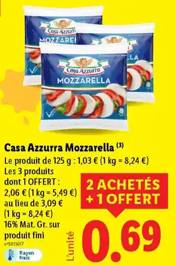 Lidl CASA AZZURRA Mozzarella offre