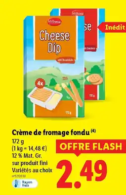 Lidl MILBONA Crème de fromage fondu offre