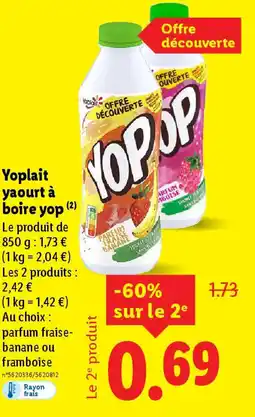 Lidl YOPLAIT yaourt à boire yop offre
