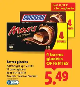 Lidl SNICKERS MARS Barres glacées offre