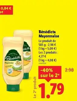 Lidl BENEDICTA Mayonnaise offre